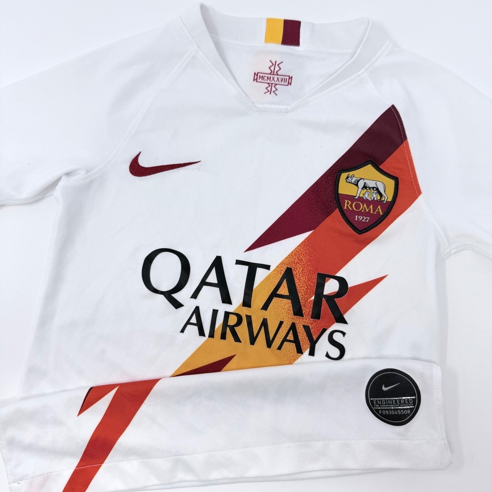 Nike AS Roma 2019-20 Away Jersey Youth XS White Lightning Bolt AJ5822-100